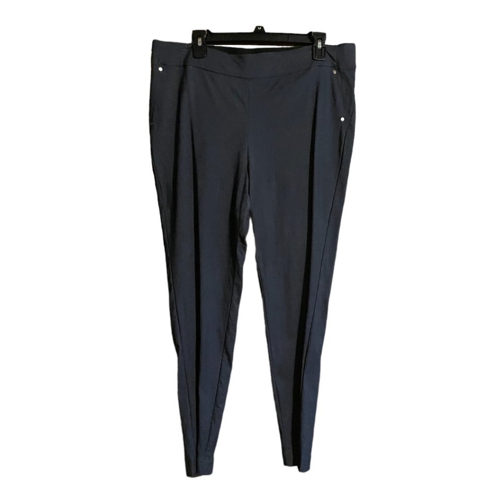Womens Pull On Bengaline Skinny Ankle Pant, Size XL, Dark Navy